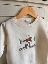 Load image into Gallery viewer, "Hold Your Horses" Toddler Embroidered Fleece Crewneck