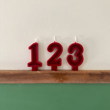 Load image into Gallery viewer, Number Birthday Candles - Cranberry