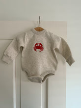 Load image into Gallery viewer, “Carl the Crab" Baby Embroidered Fleece Long-Sleeve Onesie