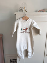 Load image into Gallery viewer, "Hold Your Horses" Baby Embroidered Fleece Boysuit