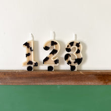 Load image into Gallery viewer, Number Birthday Candles - Black & White Cow Print