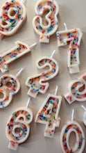 Load image into Gallery viewer, Number Birthday Candles - Frosting & Sprinkles (primary colors)