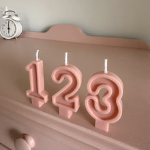 Load image into Gallery viewer, Number Birthday Candles - Dusty Pink