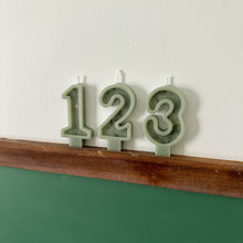 Load image into Gallery viewer, Number Birthday Candles - Sage (with dried nature)