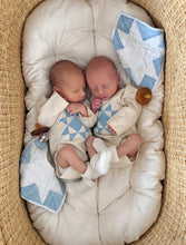 Load image into Gallery viewer, Sawtooth Star Quilt Onesie | Powder Blue