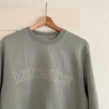 Load image into Gallery viewer, “Milwaukee” Outline Embroidered Crew - Sage