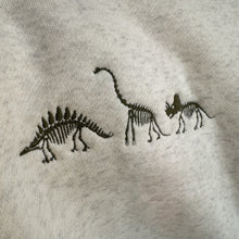 Load image into Gallery viewer, “Dino Trio” Olive Embroidered Fleece Crewneck