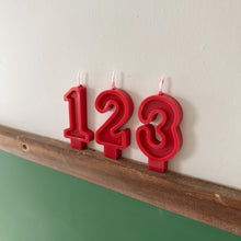 Load image into Gallery viewer, Number Birthday Candles - Schoolhouse Red