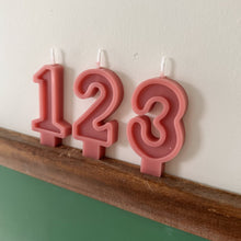 Load image into Gallery viewer, Number Birthday Candles - Antique Rose
