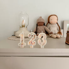 Load image into Gallery viewer, Number Birthday Candles - Frosting & Sprinkles (pastel colors)