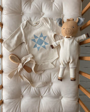 Load image into Gallery viewer, Sawtooth Star Quilt Onesie | Powder Blue