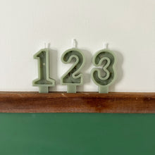 Load image into Gallery viewer, Number Birthday Candles - Sage (with dried nature)