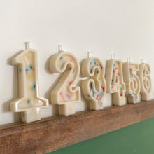 Load image into Gallery viewer, Number Birthday Candles - Frosting & Sprinkles (primary colors)