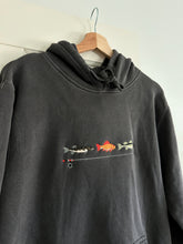 Load image into Gallery viewer, “Gone Fishing” Adult Hoodie - Faded Black
