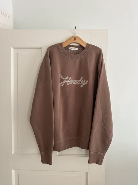 “Howdy” Adult Embroidered Crew