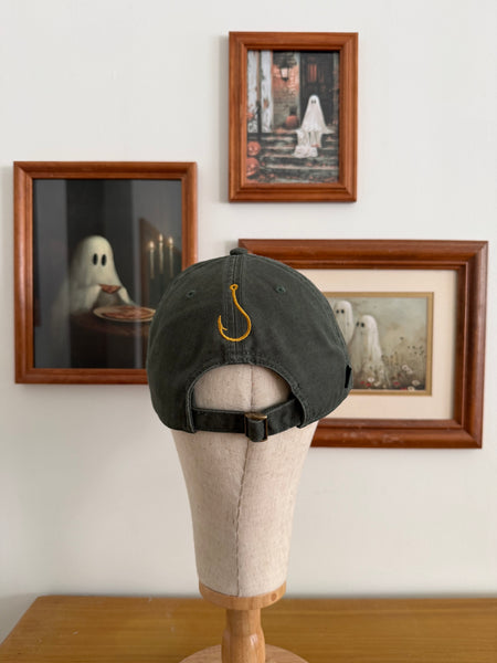 Sturgeon Fish Embroidered Cap - Khaki