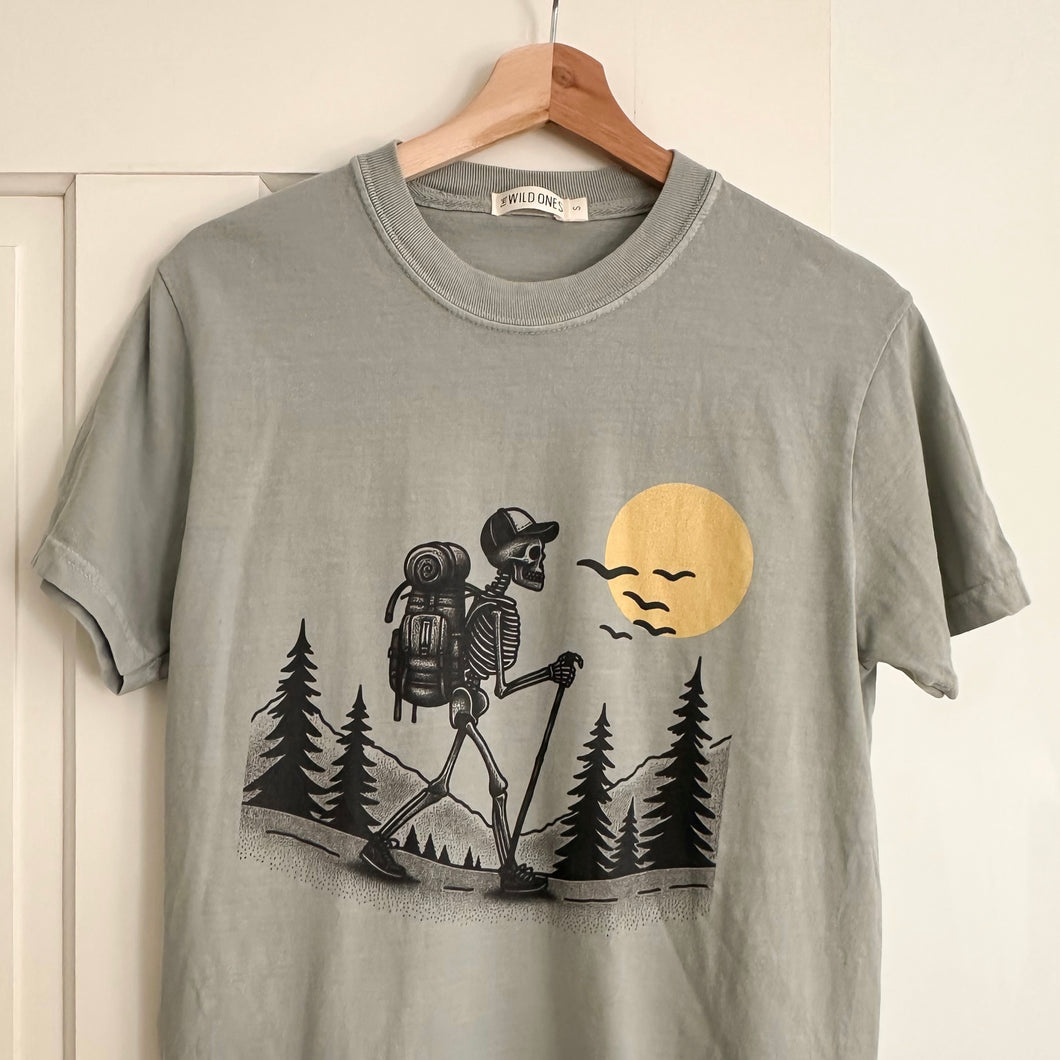 “Take a Hike - Skeleton Hiker” Adult Unisex Tee