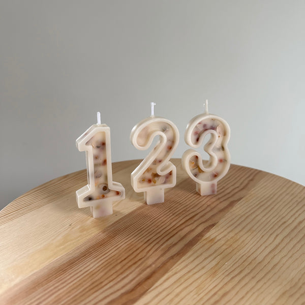 Number Birthday Candles - Milk + Fire Flower