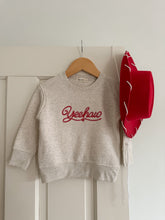 Load image into Gallery viewer, “Yeehaw&quot; Toddler Embroidered Fleece Crewneck
