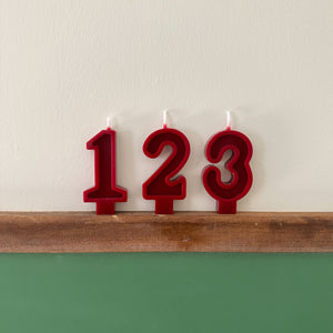 Number Birthday Candles - Cranberry