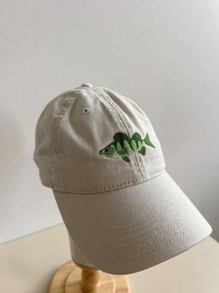 Yellow Perch Embroidered Cap - Stone