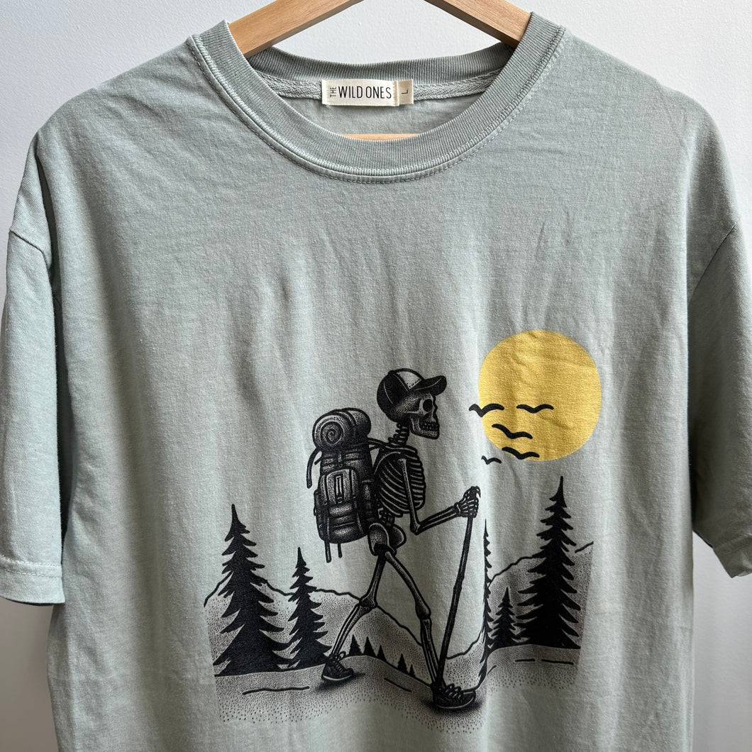 “Take a Hike - Skeleton Hiker” Adult Unisex Tee