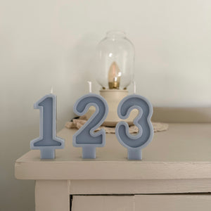 Number Birthday Candles - Powder Blue