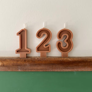 Number Birthday Candles - Toffee