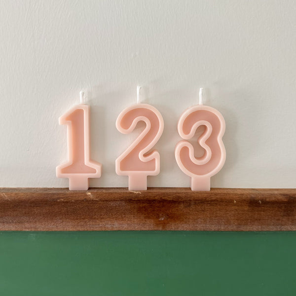 Number Birthday Candles - Blush