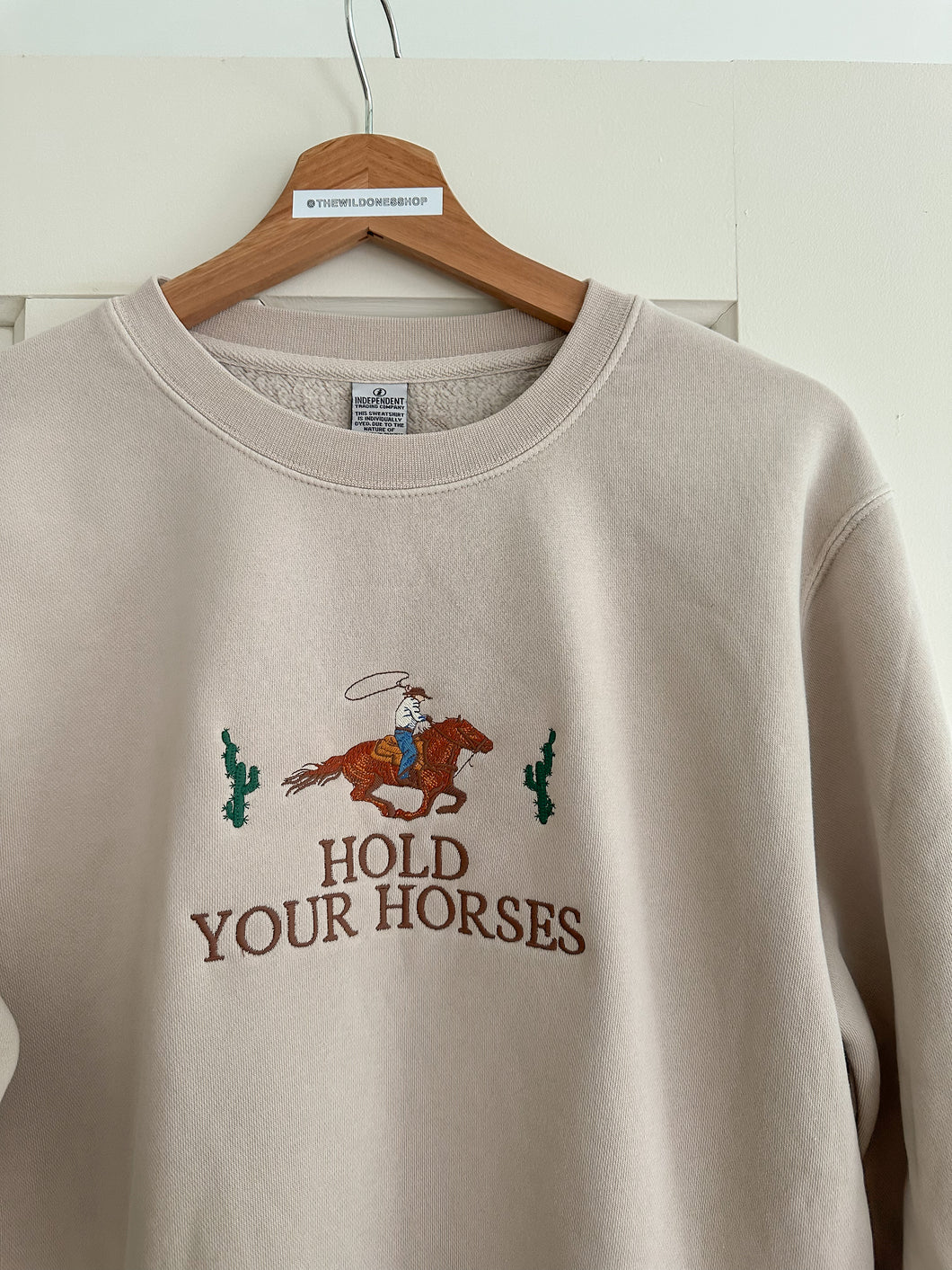 “Hold Your Horses” Adult Embroidered Crew