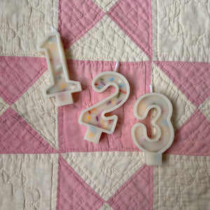 Number Birthday Candles - Frosting & Sprinkles (pastel colors)