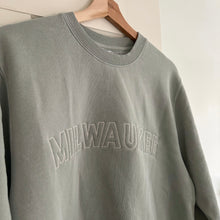 Load image into Gallery viewer, “Milwaukee” Outline Embroidered Crew - Sage
