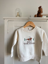 Load image into Gallery viewer, &quot;Hold Your Horses&quot; Toddler Embroidered Fleece Crewneck
