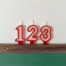 Load image into Gallery viewer, Number Birthday Candles - Retro Red Outline
