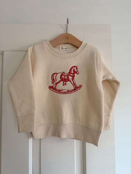 Rocking Horse Embroidered Fleece Crewneck