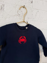 Load image into Gallery viewer, “Carl the Crab" Embroidered Fleece Baby Crew

