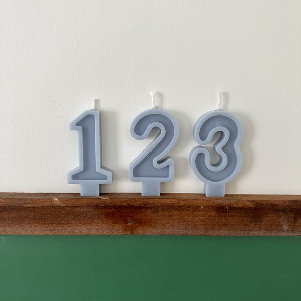 Number Birthday Candles - Powder Blue