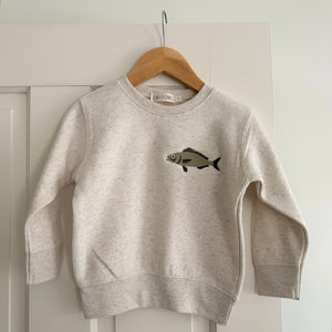 Embroidered Fish Fleece Crewneck