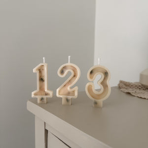 Number Birthday Candles - Wheat