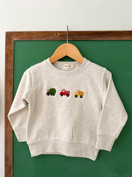 “Trucks” Embroidered Fleece Crewneck