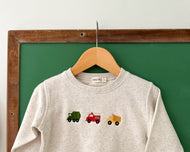“Trucks” Embroidered Fleece Crewneck