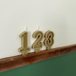 Number Birthday Candles - Olive