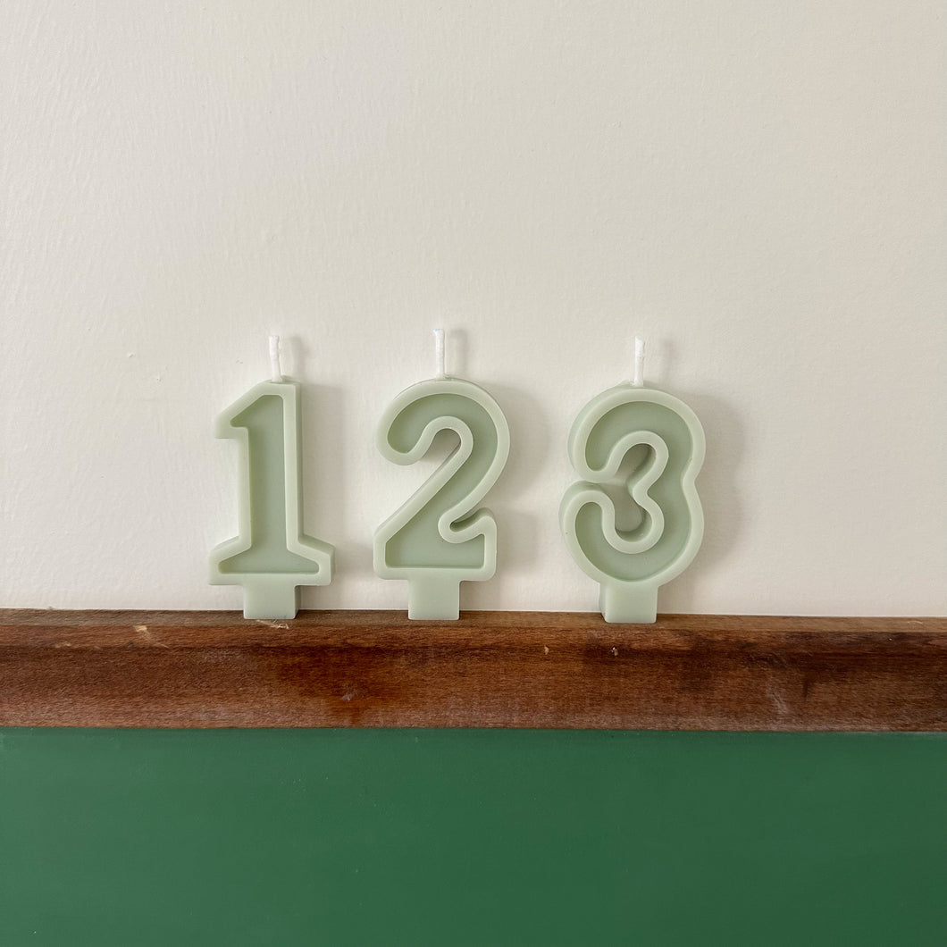 Number Birthday Candles - Seafoam