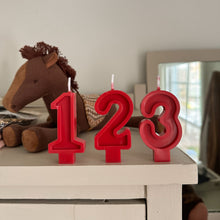 Load image into Gallery viewer, Number Birthday Candles - Schoolhouse Red
