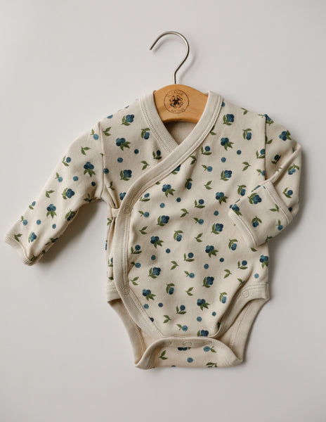 Blueberries - Long Sleeve Wrap Onesie