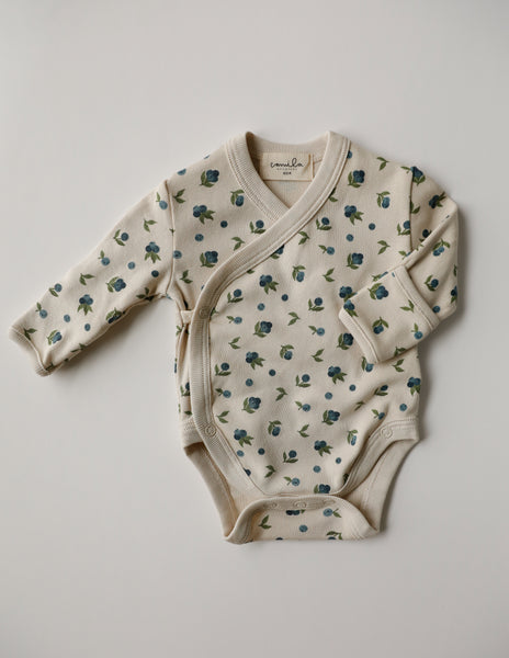 Blueberries - Long Sleeve Wrap Onesie