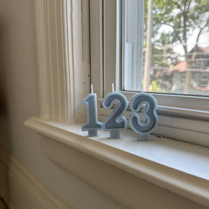 Number Birthday Candles - Blue Lace (plain)
