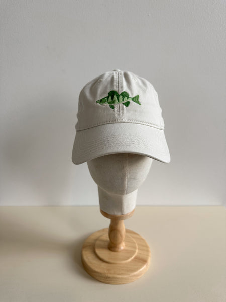 Yellow Perch Embroidered Cap - Stone
