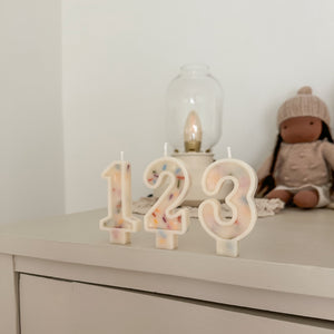 Number Birthday Candles - Frosting & Sprinkles (pastel colors)