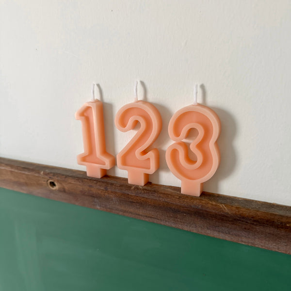 Number Birthday Candles - Peach